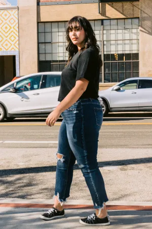 PLUS LOVERVET BY VERVET HIGH RISE CROP STRAIGHT JEANS