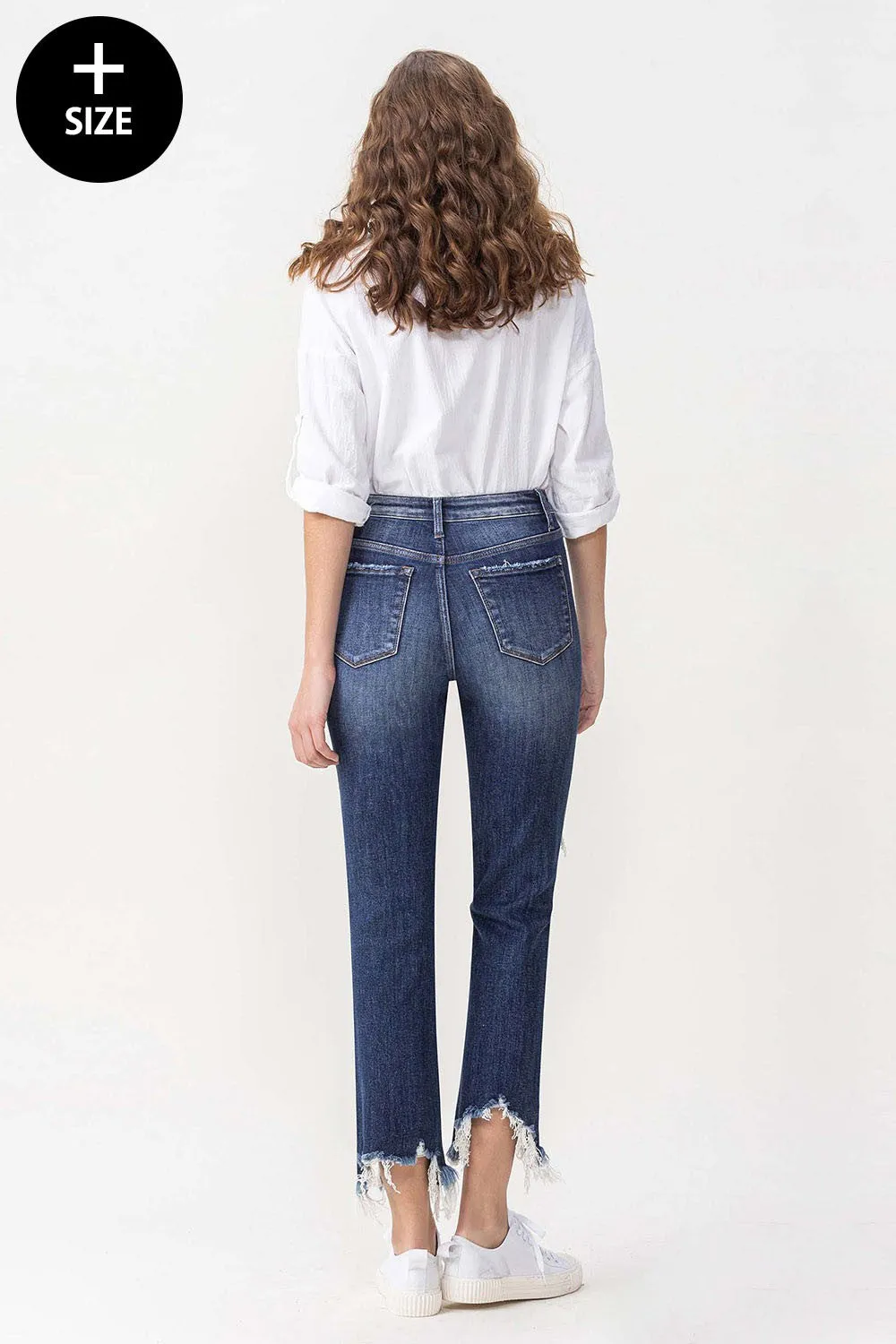PLUS LOVERVET BY VERVET HIGH RISE CROP STRAIGHT JEANS
