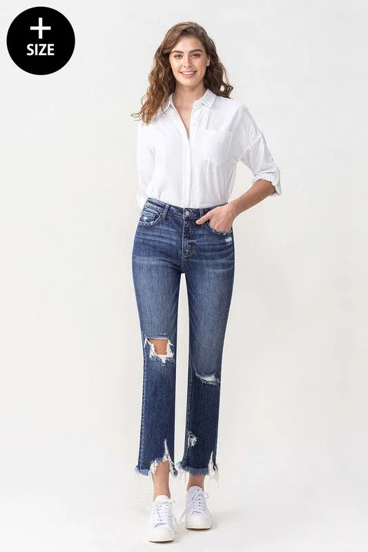 PLUS LOVERVET BY VERVET HIGH RISE CROP STRAIGHT JEANS