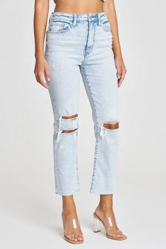 Reign High Rise Distressed Straight Jeans - FINAL SALE