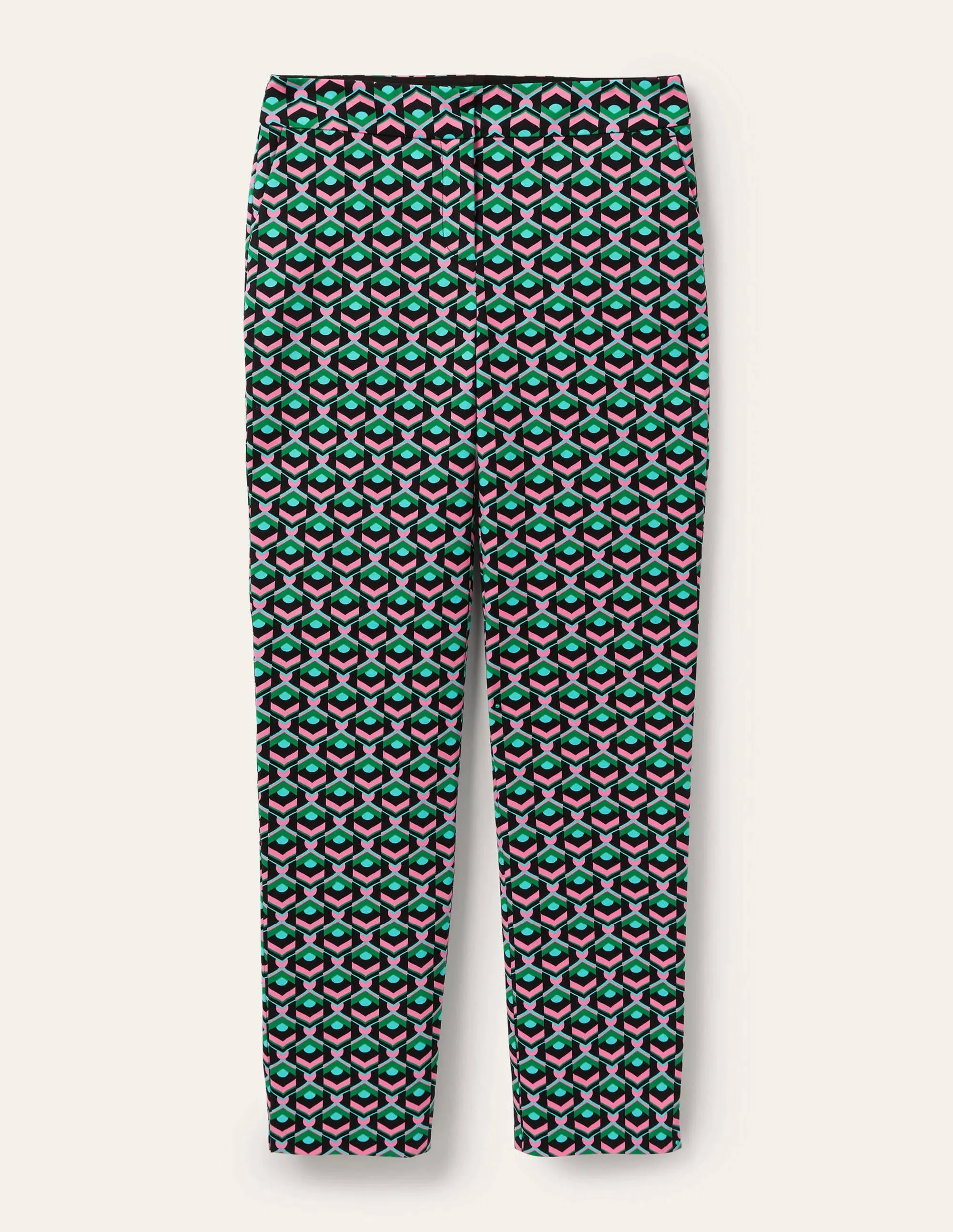 Richmond 7/8 Trouser-Black, Geometric Tile