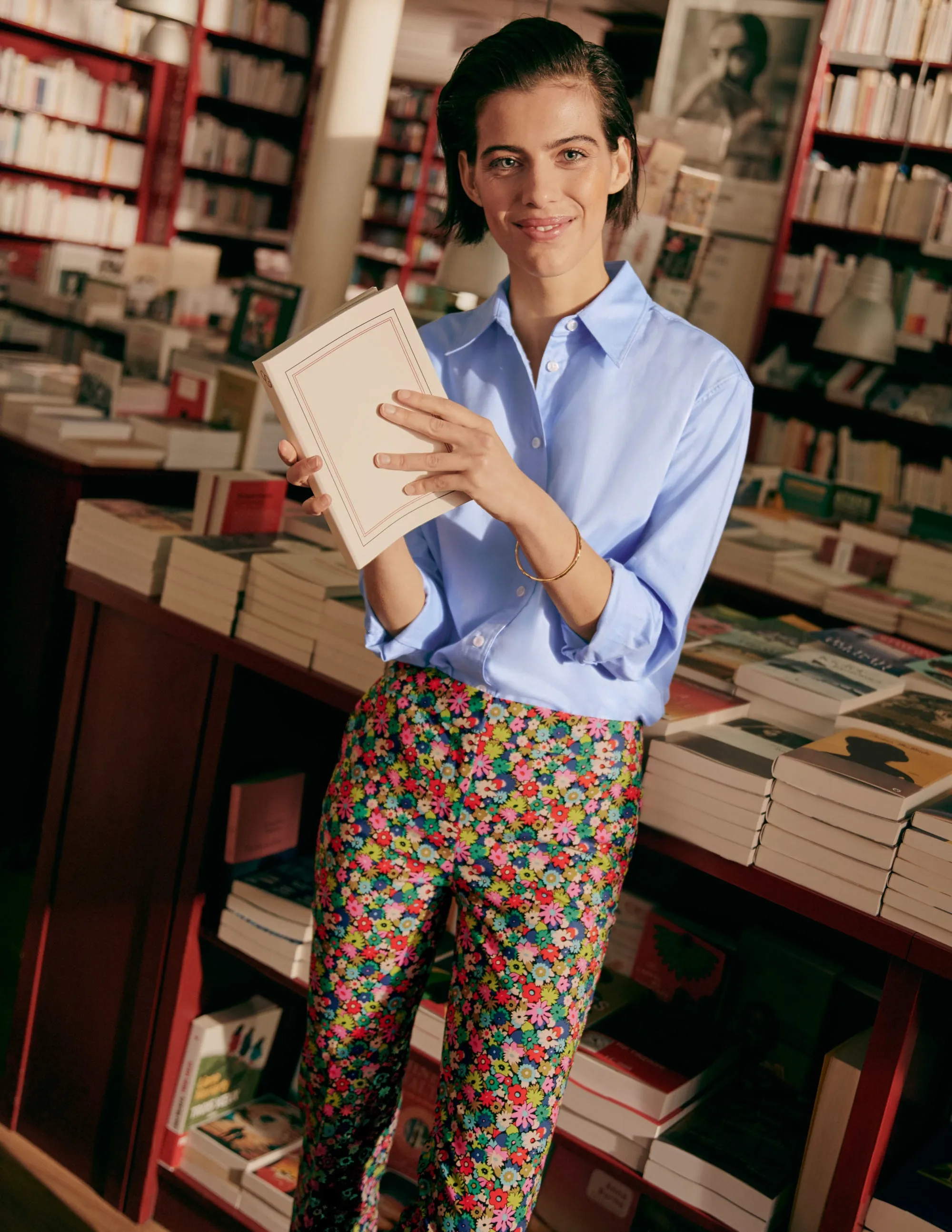 Richmond 7/8 Trouser-Cherry Red, Paintbox Ditsy
