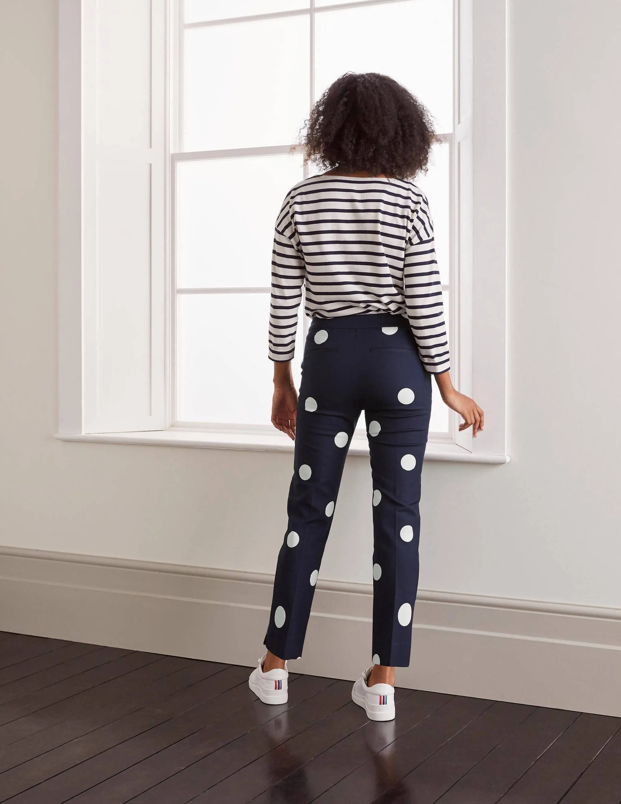 Richmond 7/8 Trouser-French Navy, Regular Dot