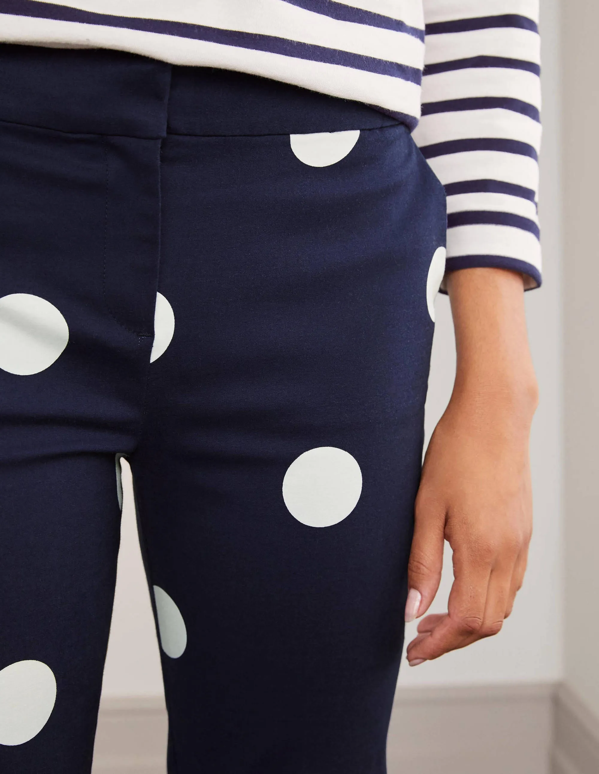 Richmond 7/8 Trouser-French Navy, Regular Dot