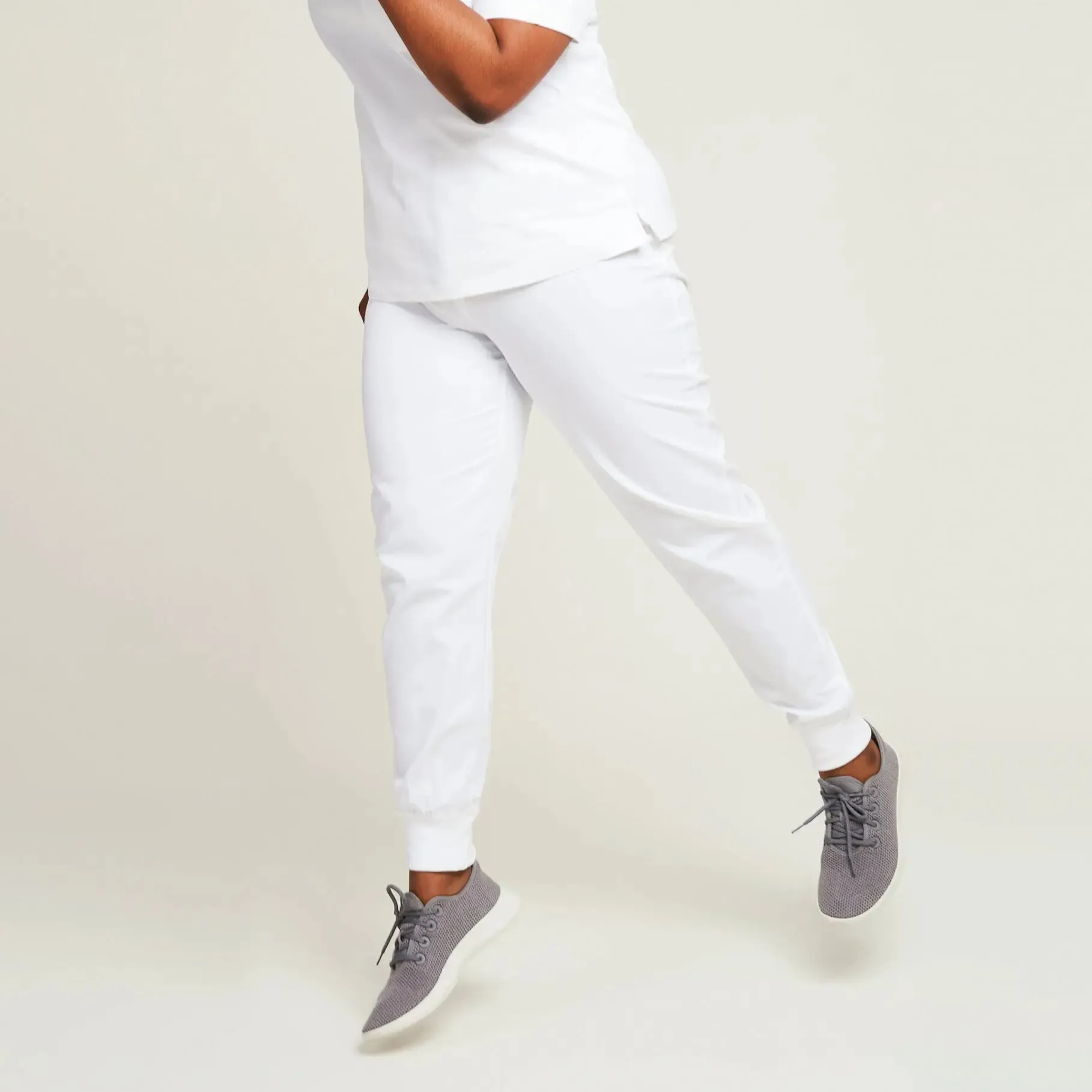 Simki Women's Neo Jogger Scrub Trouser - White