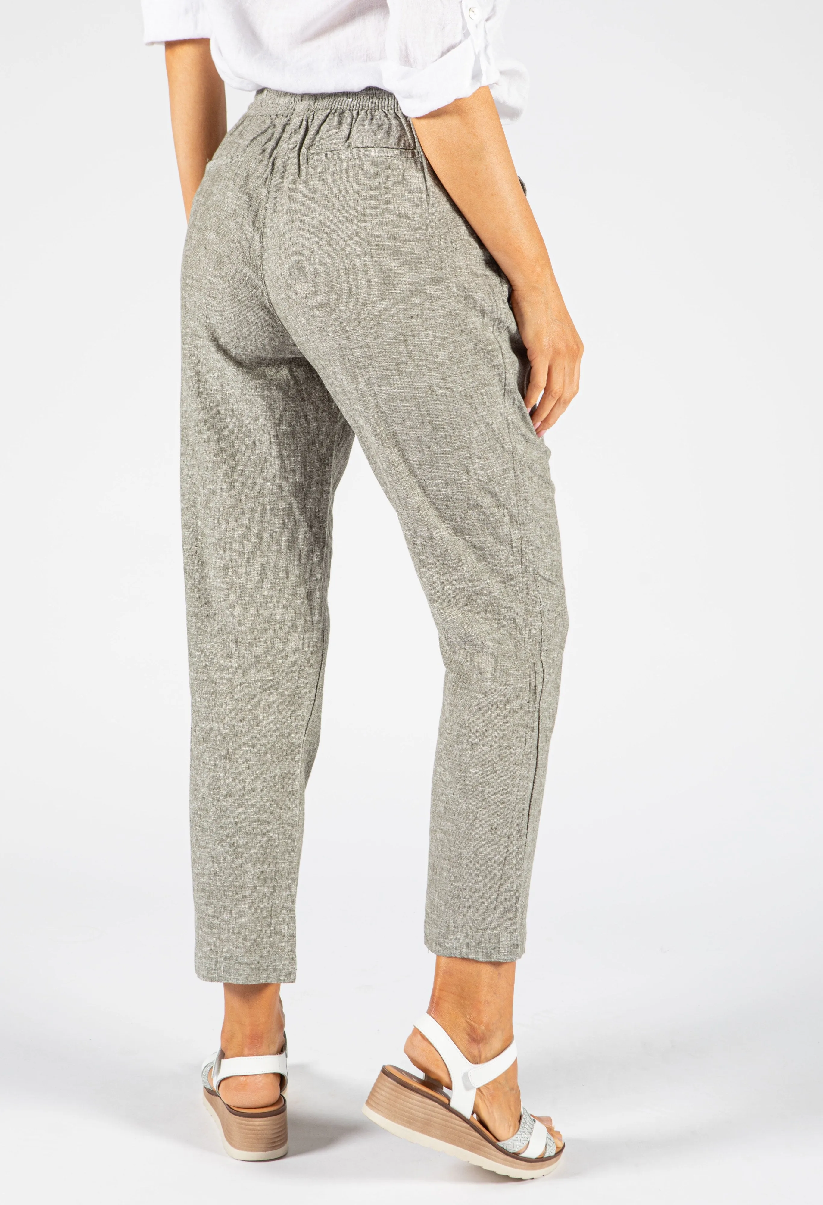 Soft Linen Comfort Waistband Trousers