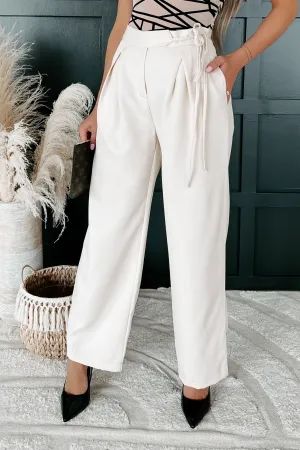 Speaking From Experience High Waist Wide Leg Pants (Cream)
