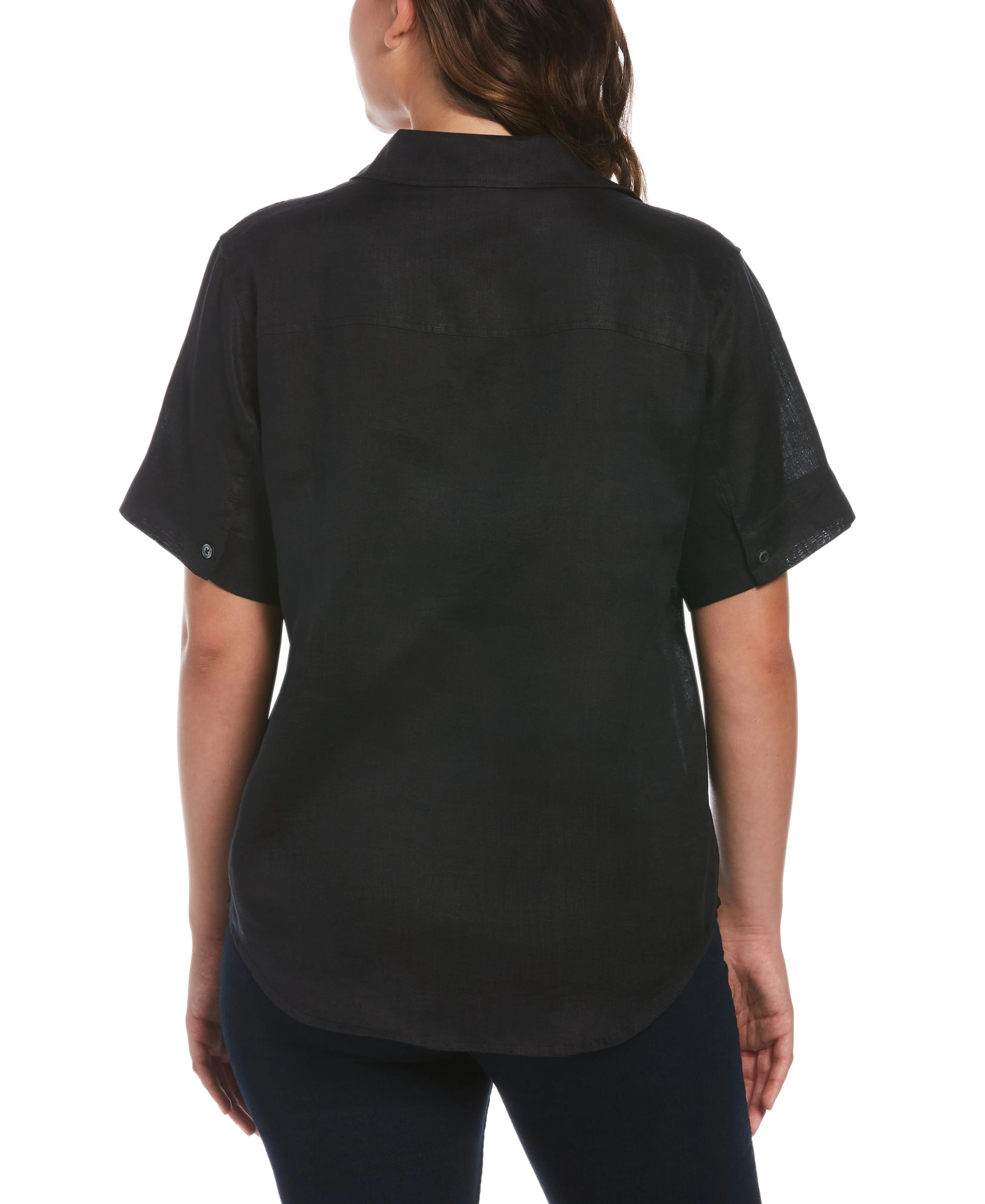 Split Neck Linen Top