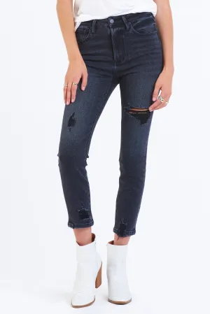 STELLA SUPER HIGH RISE CROPPED SLIM STRAIGHT JEANS ROSSMOOR