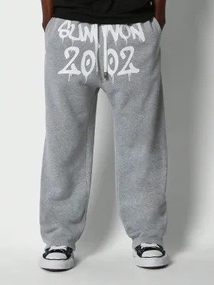 Straight Fit Drop Crotch Jogger Pant With Front Graphic