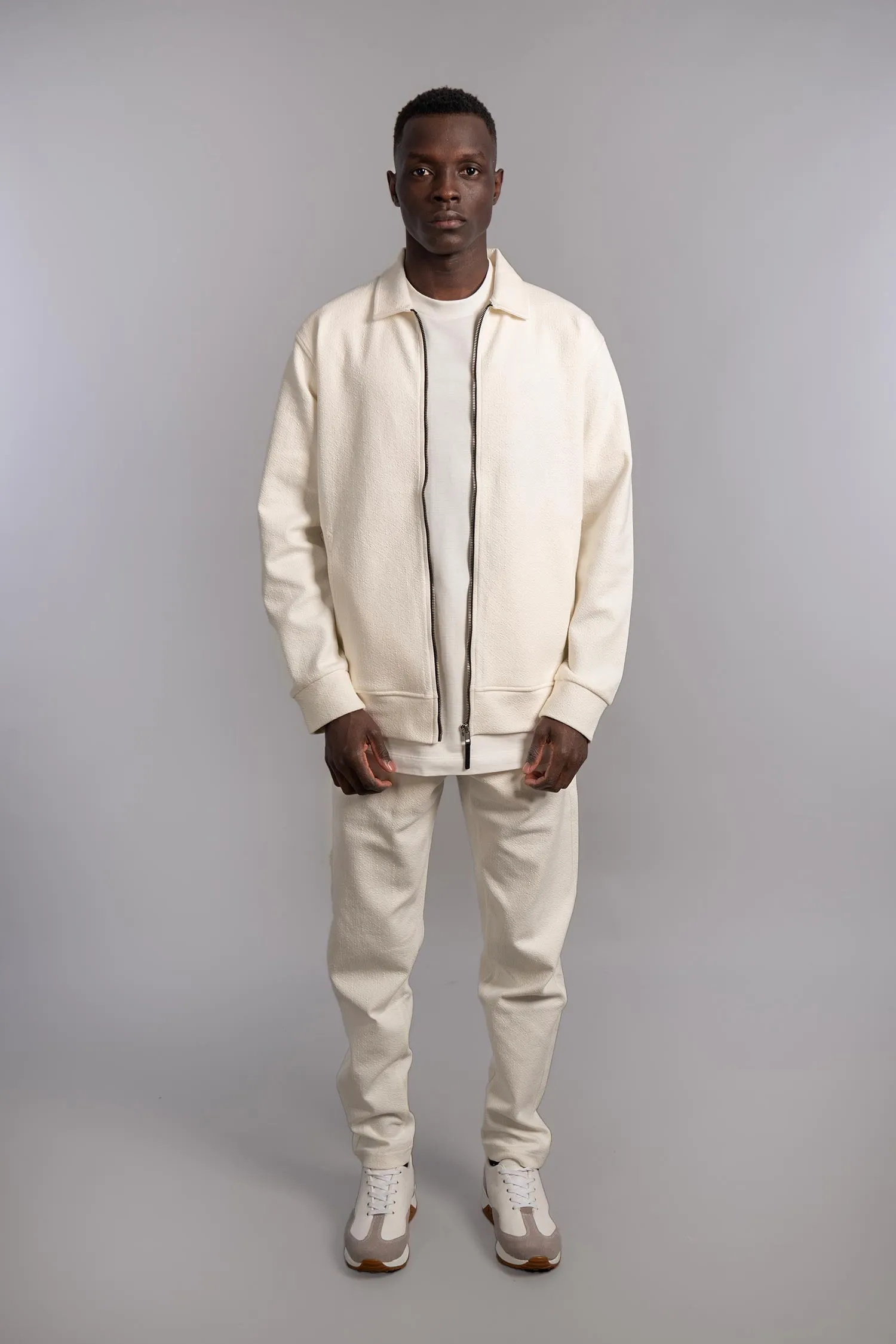 Textured Zip-Up Jacket with Collar (30049) - Jorindo