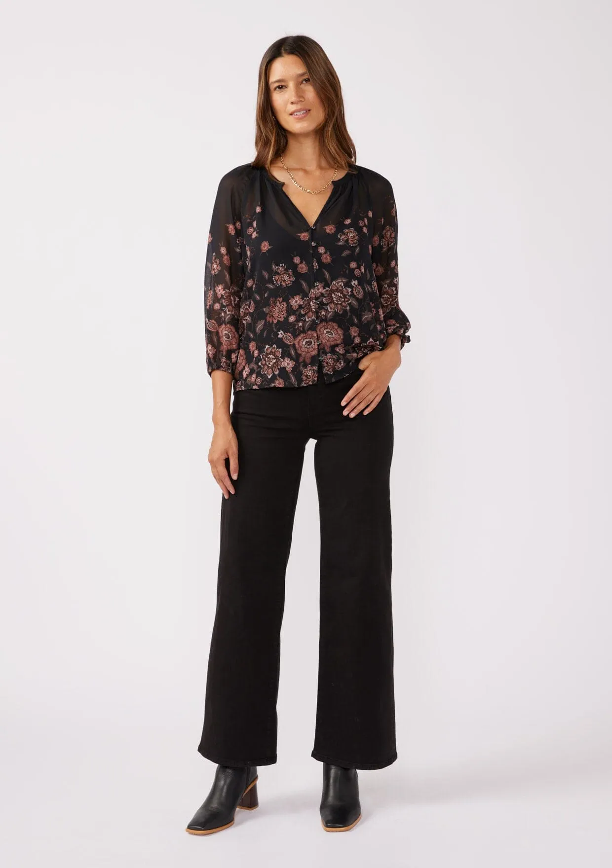 That Moment Floral Chiffon Blouse