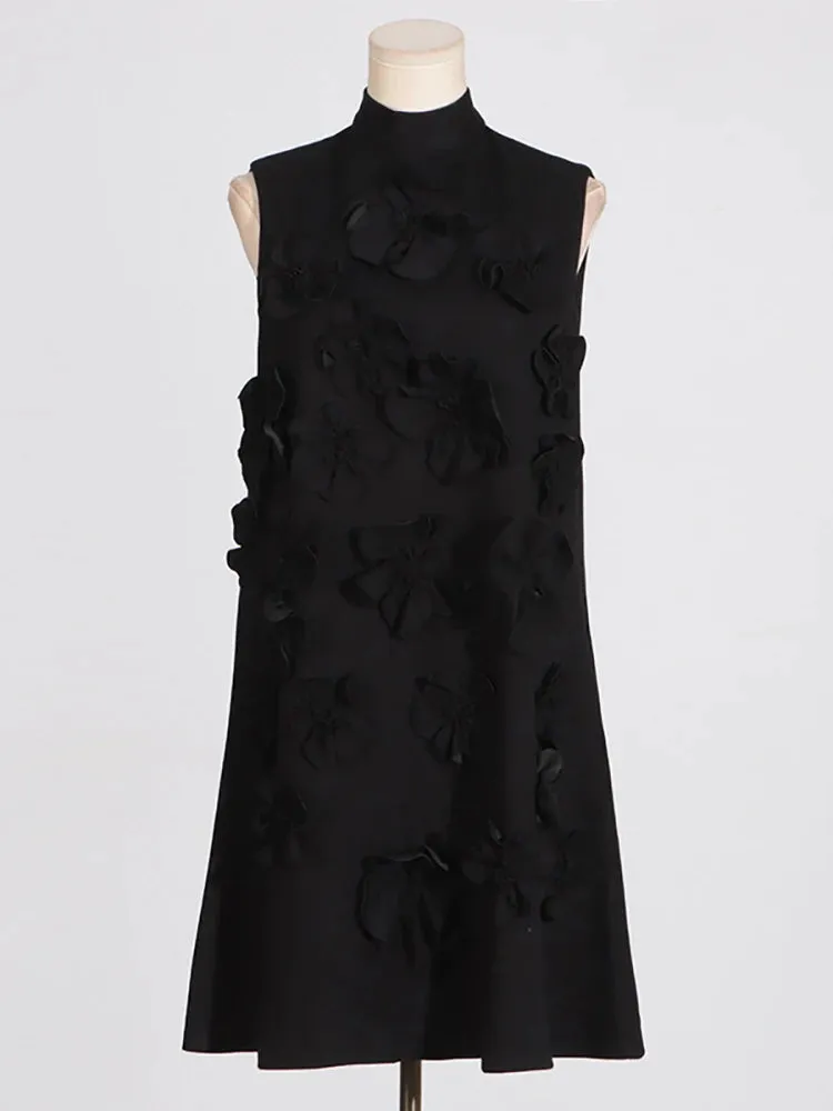 Trend4us 3D Floral Applique Mini Dress