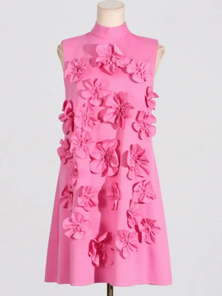 Trend4us 3D Floral Applique Mini Dress