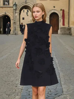 Trend4us 3D Floral Applique Mini Dress