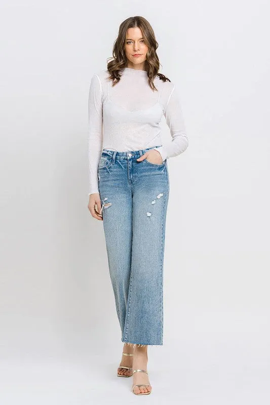 VERVET by Flying Monkey Mid Rise Crop Wide Leg Jeans