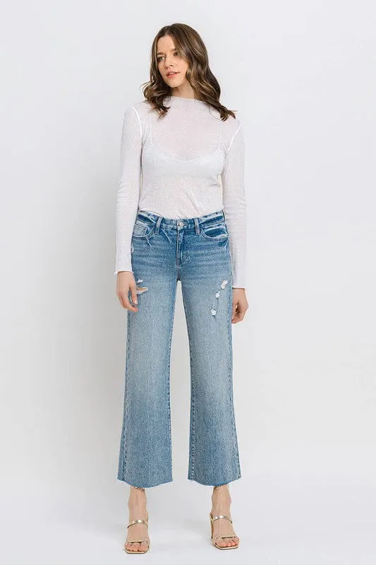 VERVET by Flying Monkey Mid Rise Crop Wide Leg Jeans