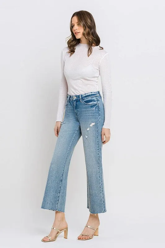 VERVET by Flying Monkey Mid Rise Crop Wide Leg Jeans