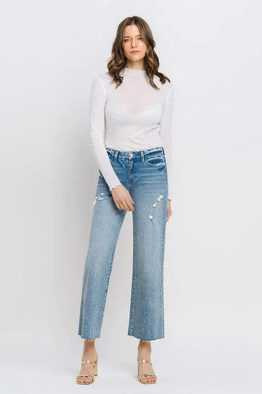 VERVET by Flying Monkey Mid Rise Crop Wide Leg Jeans