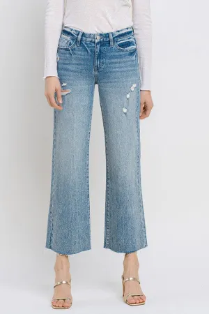 VERVET by Flying Monkey Mid Rise Crop Wide Leg Jeans