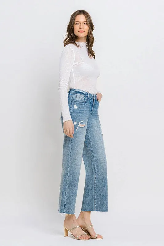 VERVET by Flying Monkey Mid Rise Crop Wide Leg Jeans