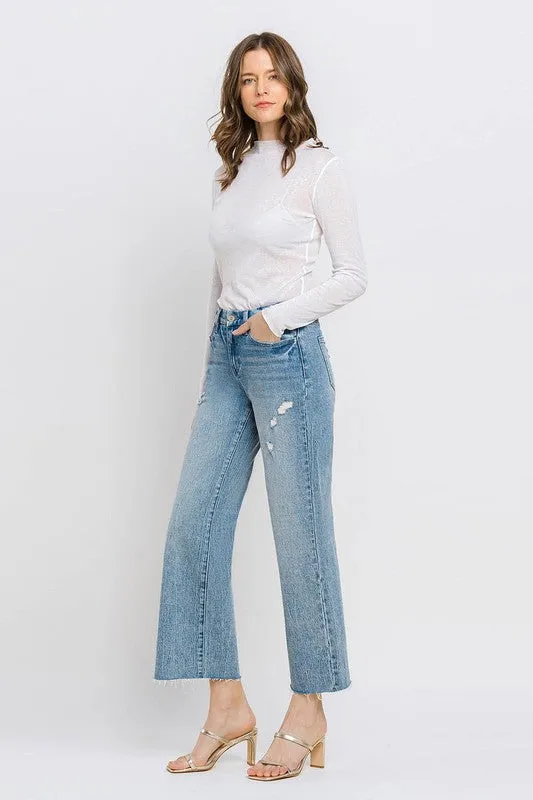 VERVET by Flying Monkey Mid Rise Crop Wide Leg Jeans