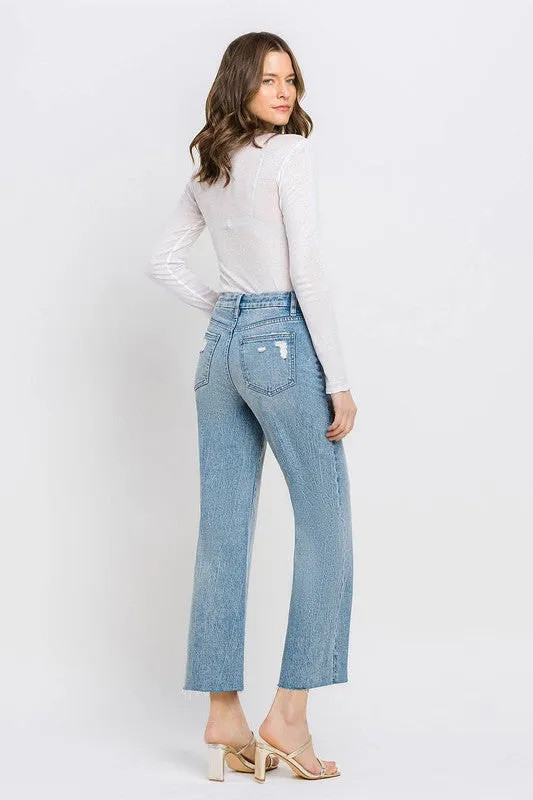 VERVET by Flying Monkey Mid Rise Crop Wide Leg Jeans