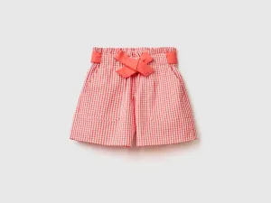 Vichy bermudas with belt