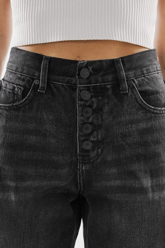Washed Grey Straight Jeans