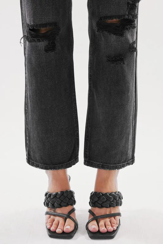 Washed Grey Straight Jeans