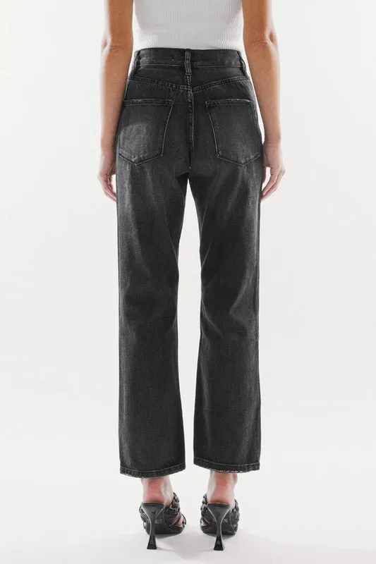 Washed Grey Straight Jeans