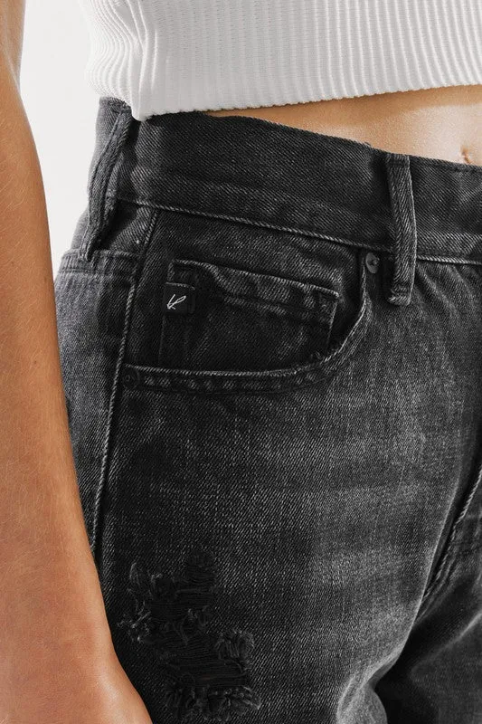 Washed Grey Straight Jeans