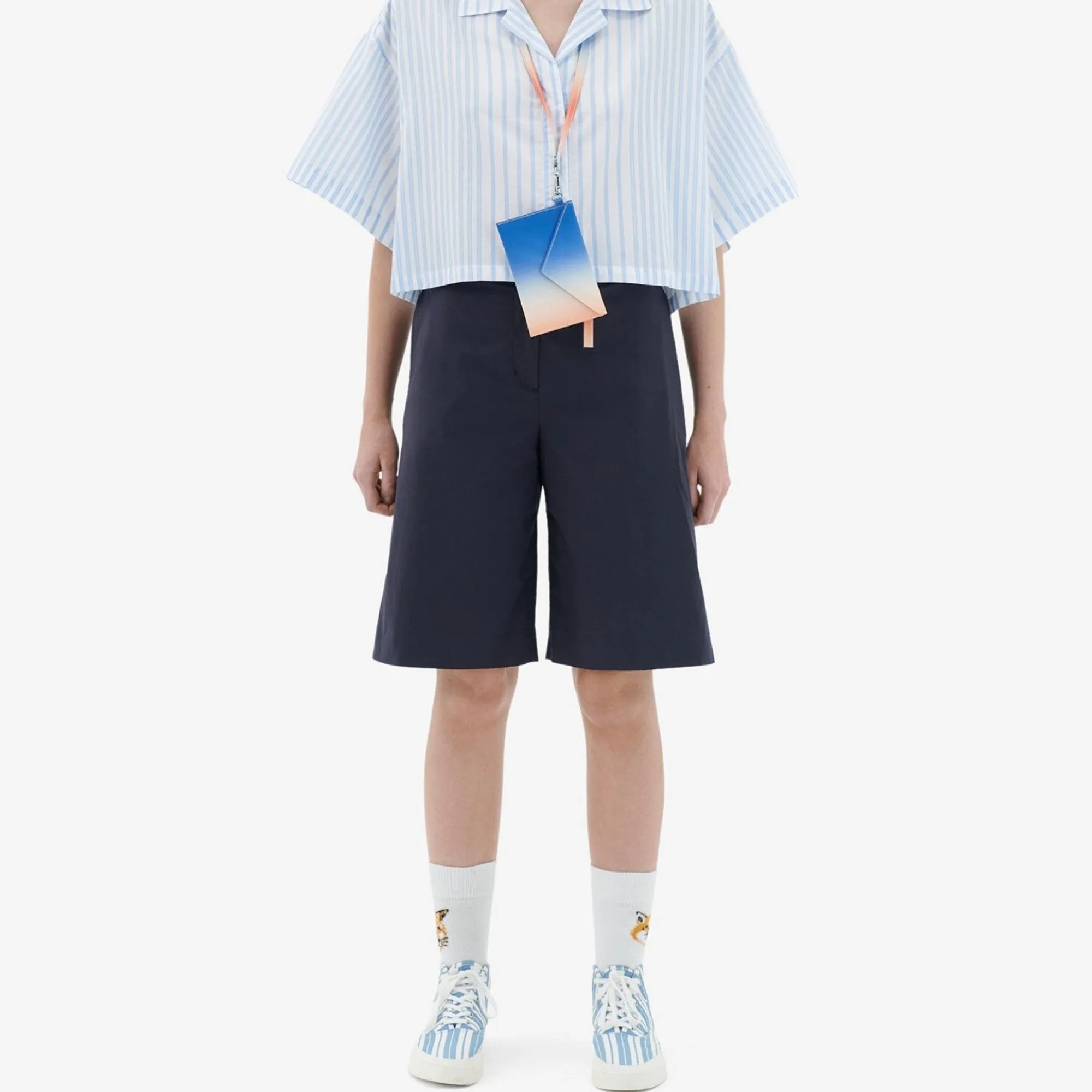 Women High Waisted Bermuda - Dark Navy