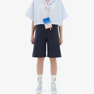 Women High Waisted Bermuda - Dark Navy