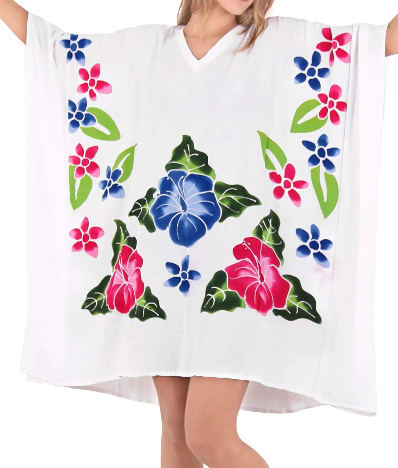 Women's Beachwear Evening Plus Size Blouse Loose Casual Cover ups Dresses White