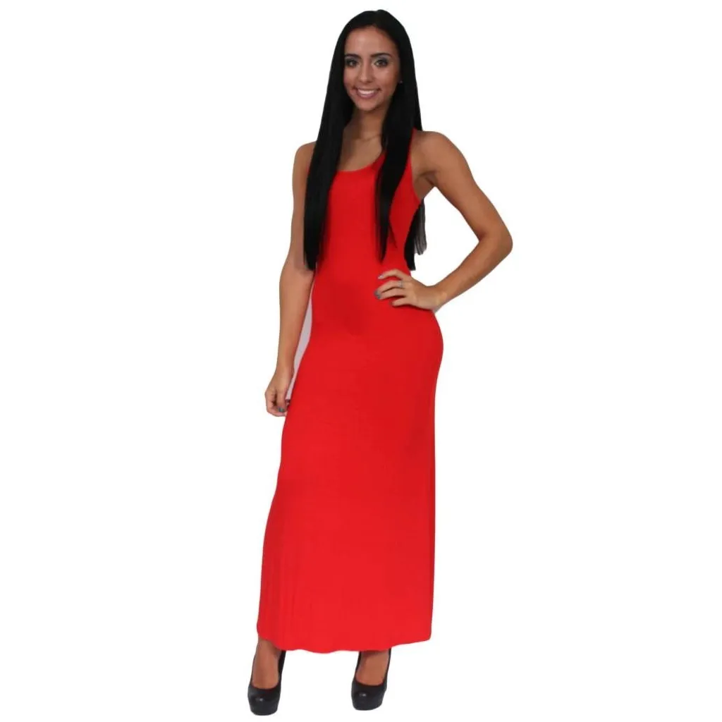 Women's Maxi Dress Tie Dye Long Sleeveless Tank
