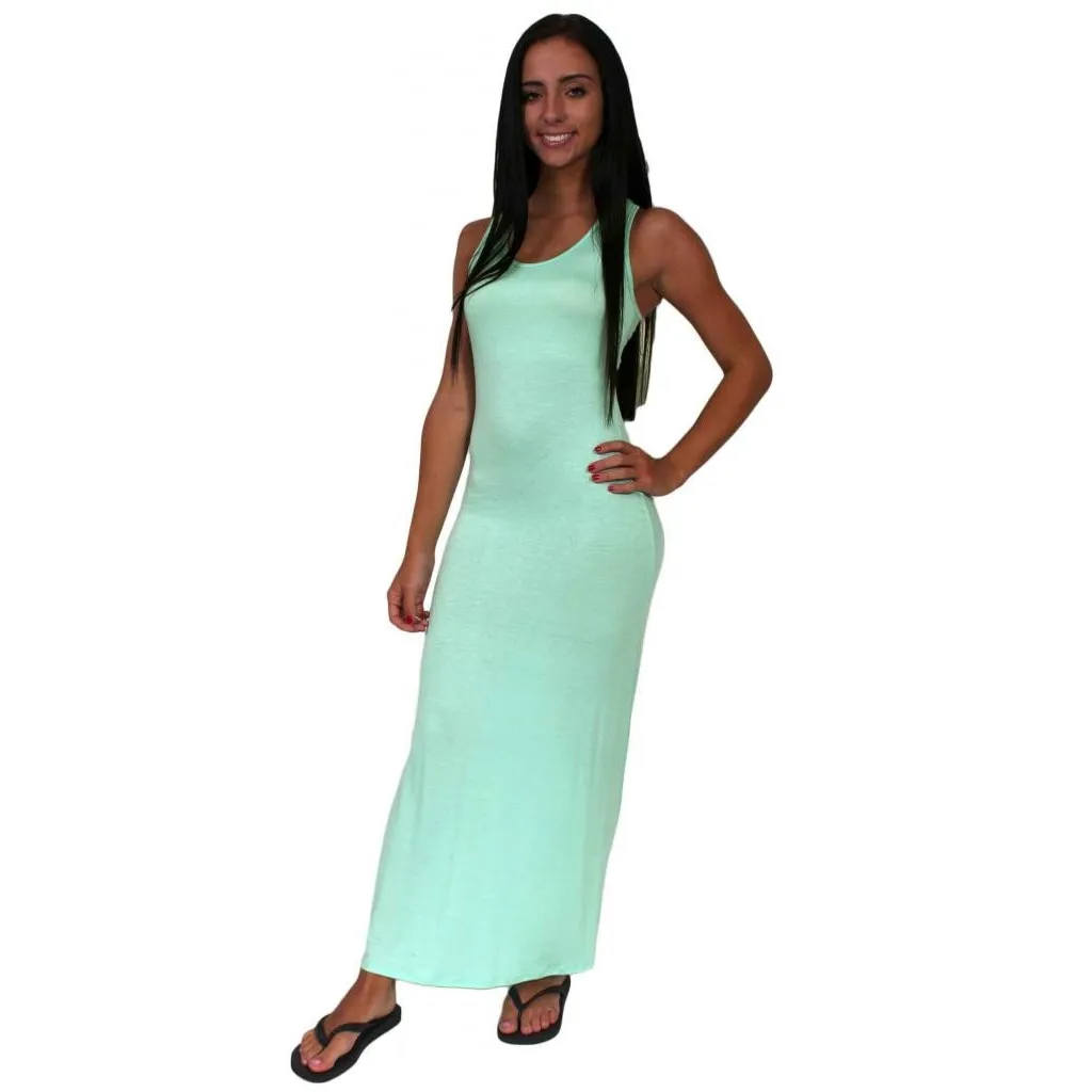 Women's Maxi Dress Tie Dye Long Sleeveless Tank