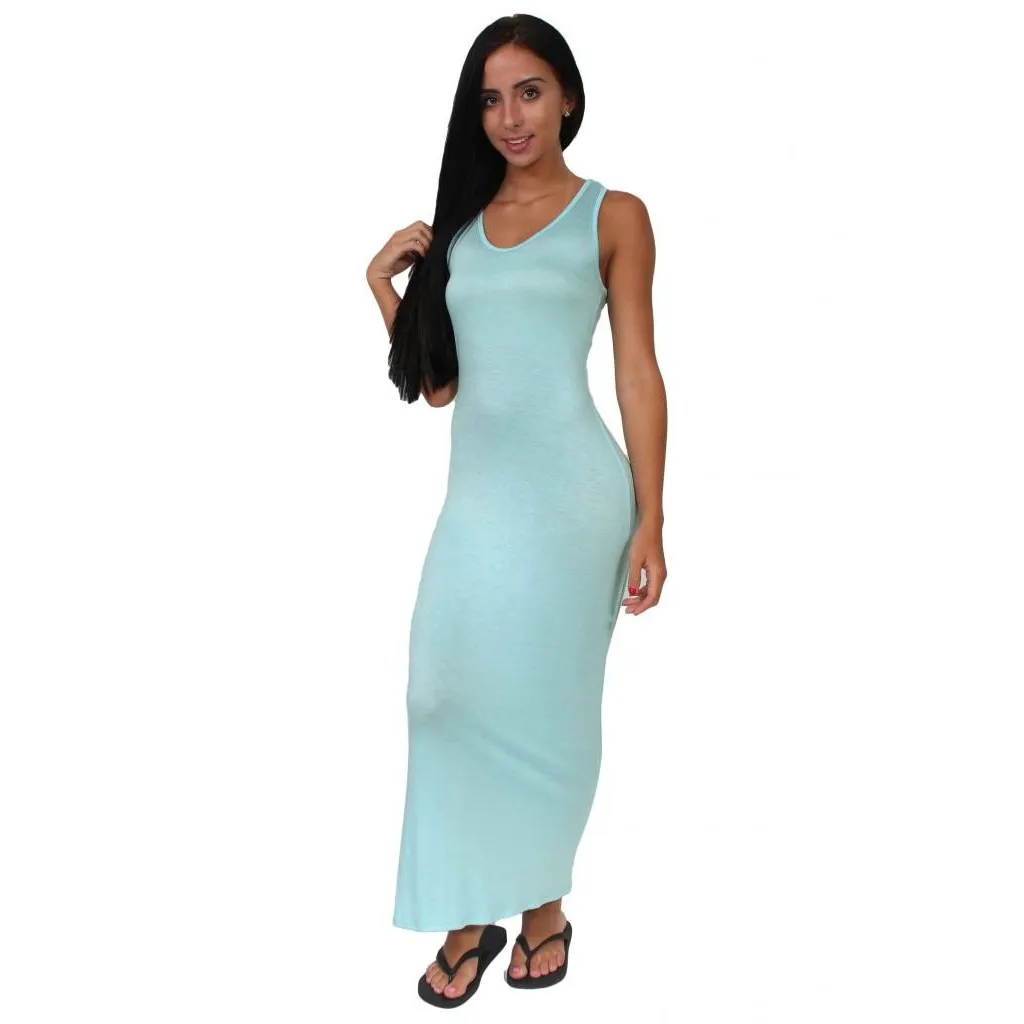 Women's Maxi Dress Tie Dye Long Sleeveless Tank
