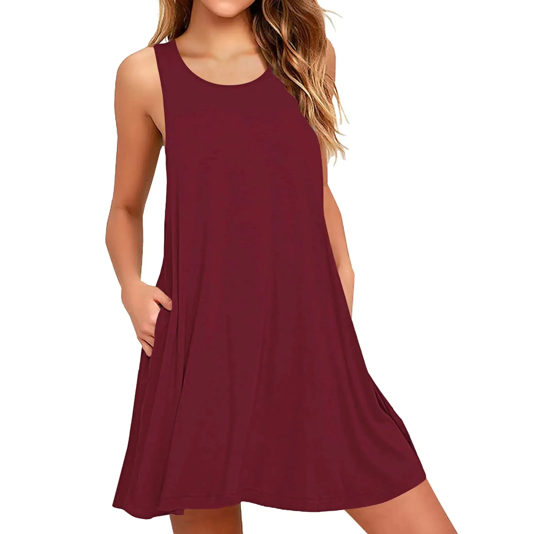 Women's Summer Fresh Floral Print Dress Sleeveless A-Line Mini